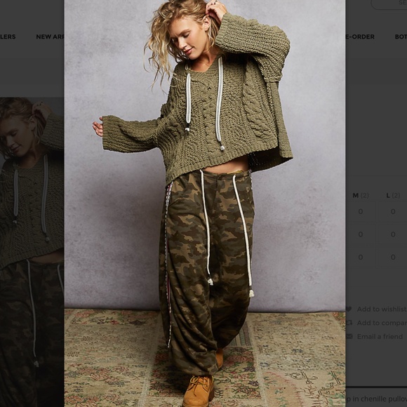 POL “ Stacy 4 “ POL Cable Knit Chenille Sweater with Drawstring Hood 62 - Picture 8 of 9